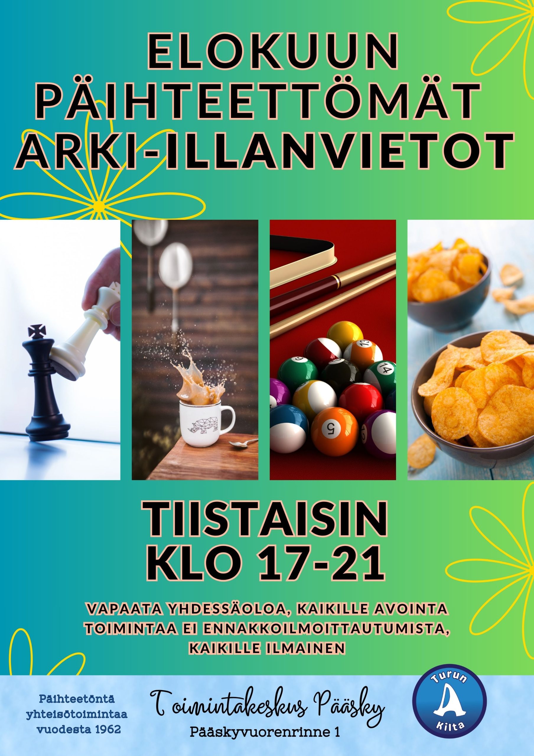A4 Arki-illanvietot elokuu A4 Arki-illanvietot elokuu